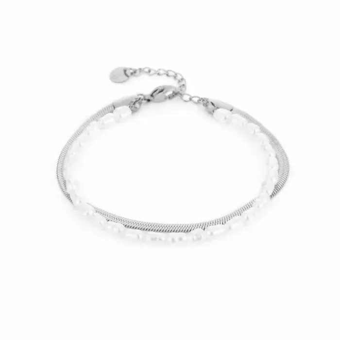 Bijoutheek Armband (Sieraad) Glad Schakel En Parels