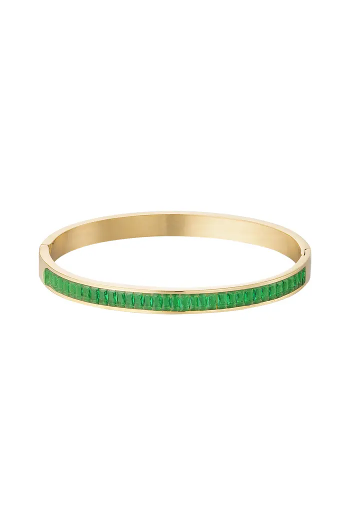 Bijoutheek Armband (Sieraad) Harde zirkonia stenen bangle goud