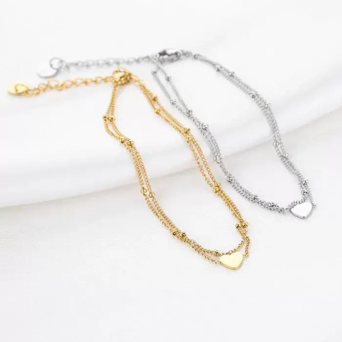 Bijoutheek Armband (Sieraad) Hart 2 Balls Chain