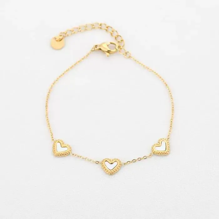 Bijoutheek Armband (Sieraad) Hartjes Parelmoer