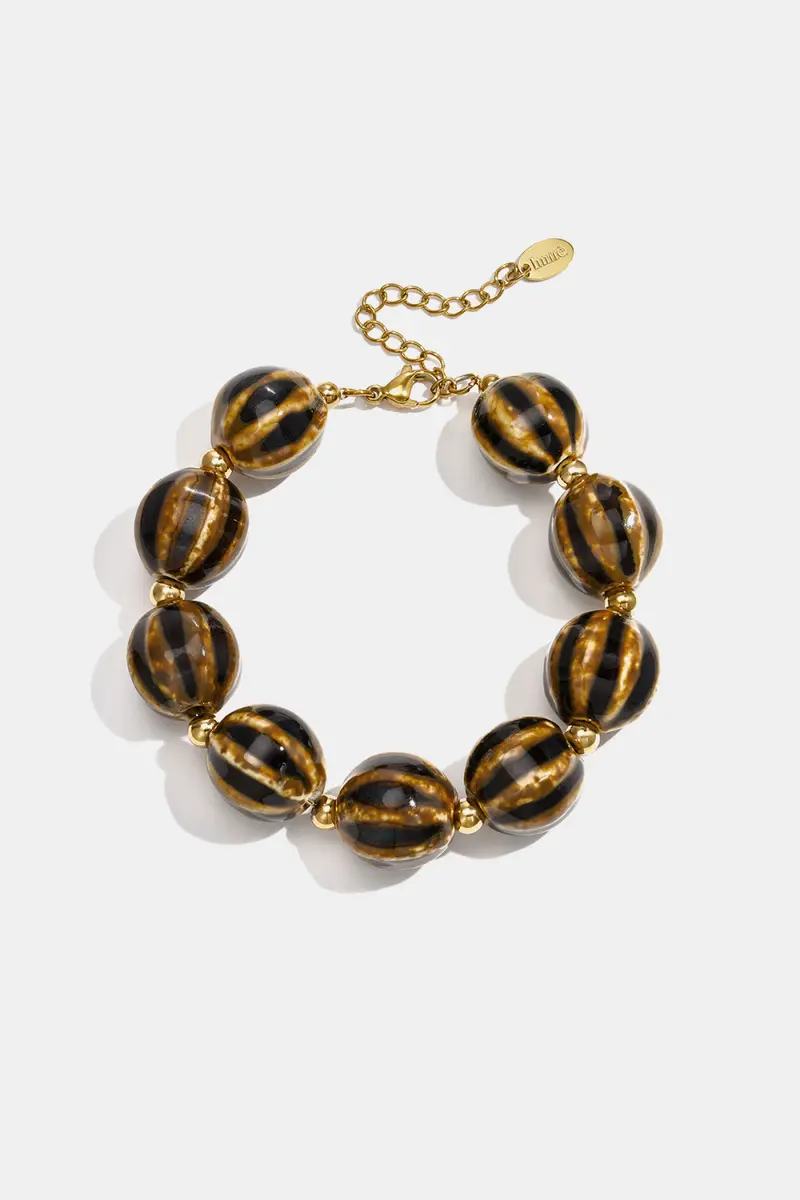 Bijoutheek Armband (Sieraad) Keramiek Kralen Gestreept