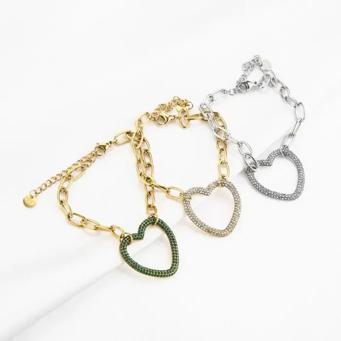 Bijoutheek Armband (sieraad) Schakel Hart Zirkonia