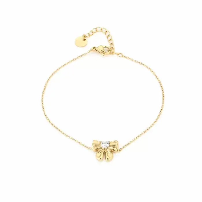 Bijoutheek Armband (Sieraad) Strikje Witte Steen