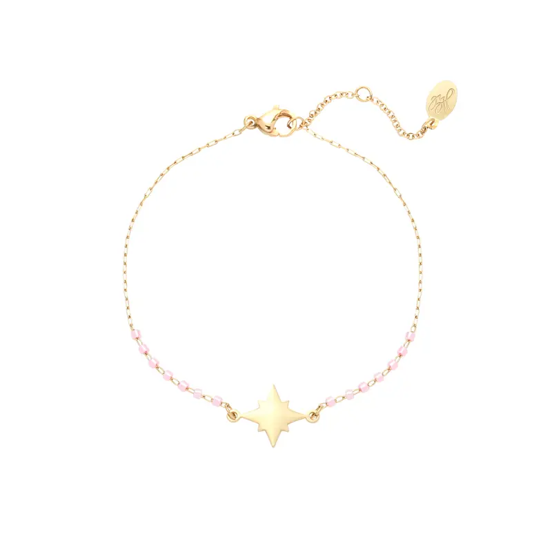 Bijoutheek Armband star gate pink goud