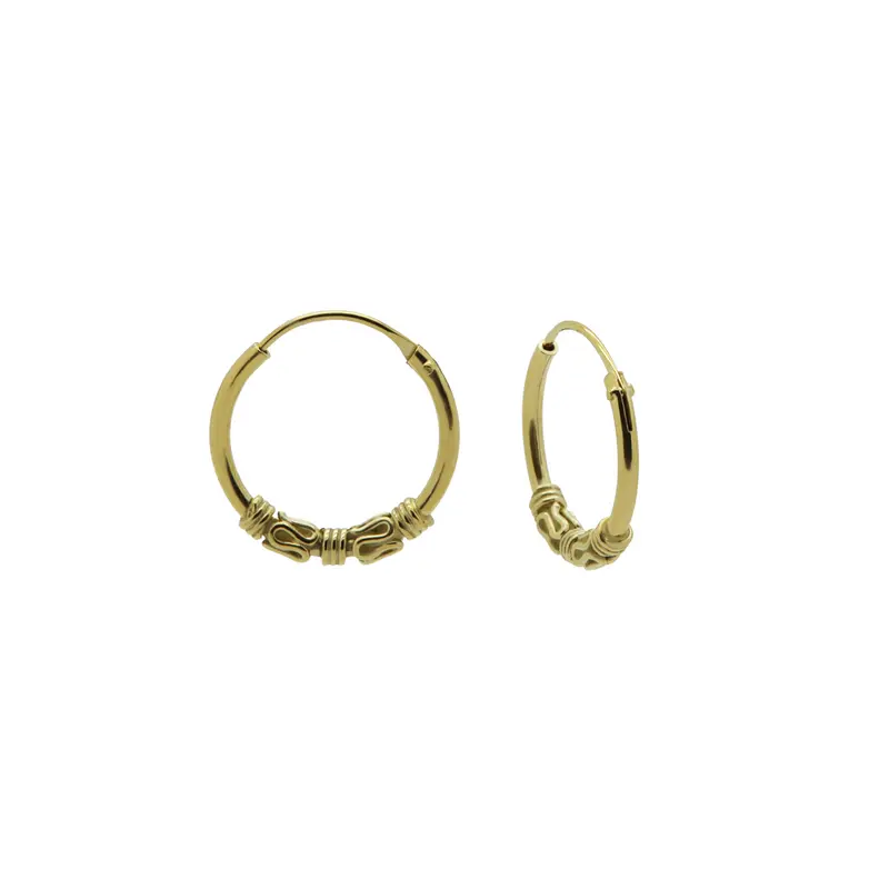 Bijoutheek Bali hoop Oorringen Goud (10-12mm)