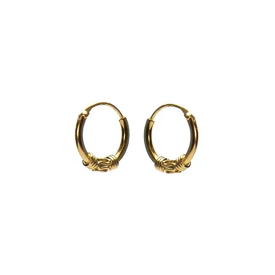 Bijoutheek Bali hoop Oorringen Goud (10-12mm)