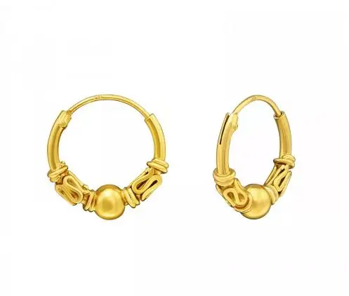Bijoutheek Bali hoop Oorringen Goud (10-12mm)