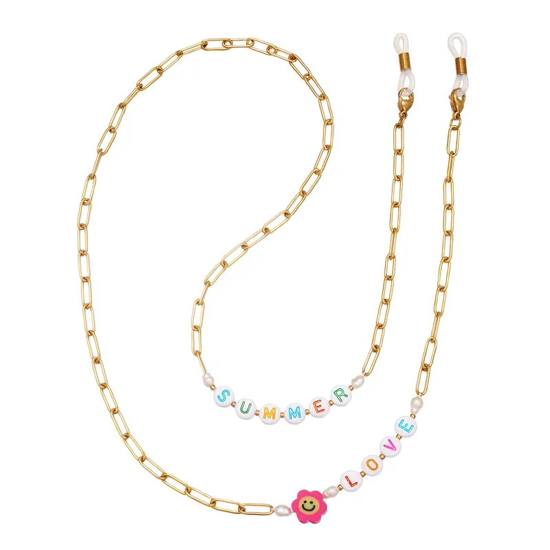 Bijoutheek Bril Ketting Summer Love Goud