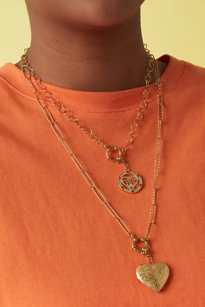 Bijoutheek Collier Armband 2-in-1 Hart Schakels