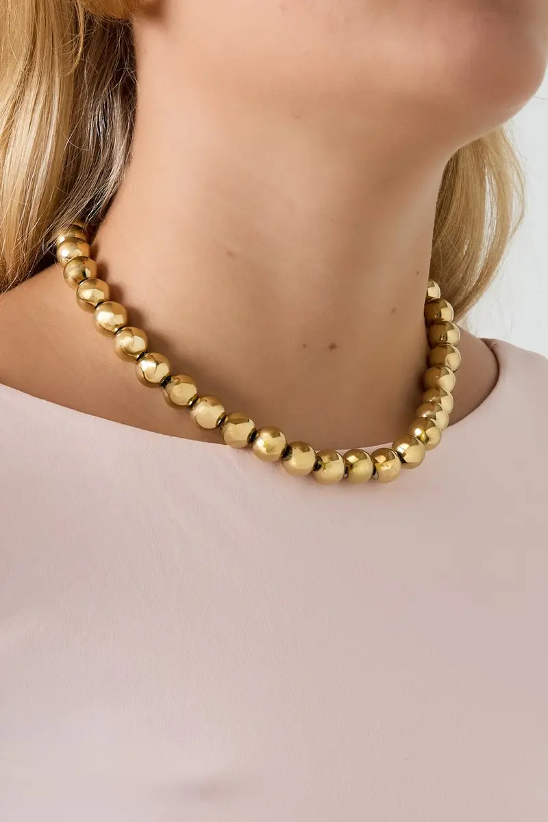 Bijoutheek Collier Ballen Hol 12mm