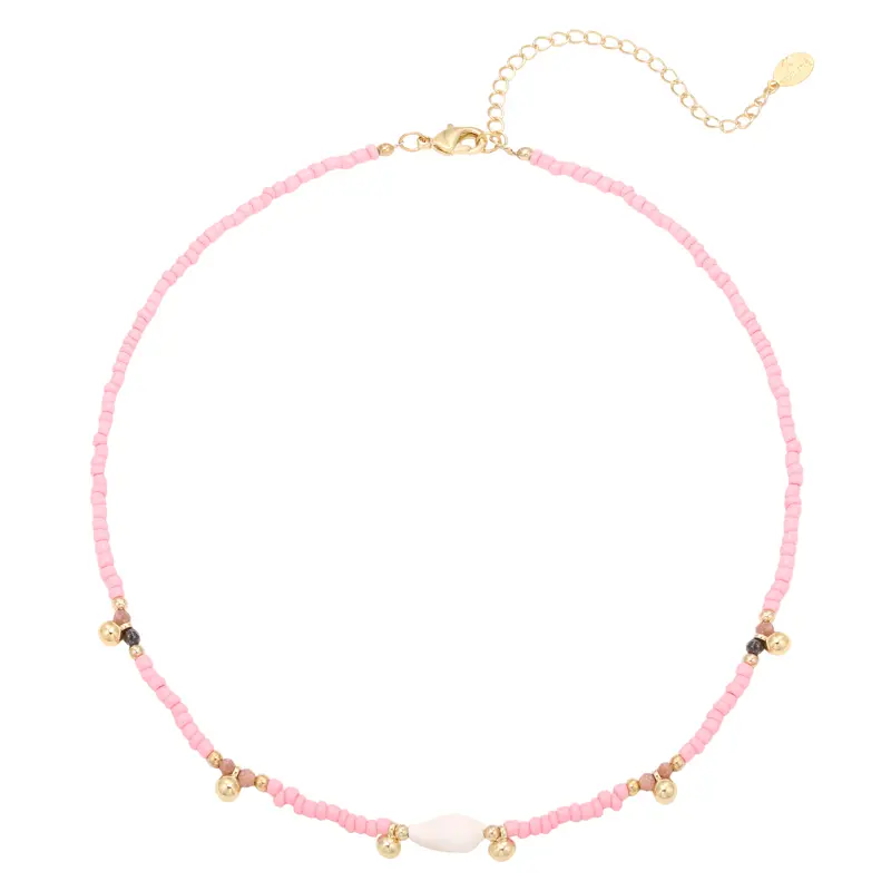 Bijoutheek Collier Balls En Kralen Met Schelp