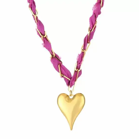 Bijoutheek Collier Bandana Stof Hart