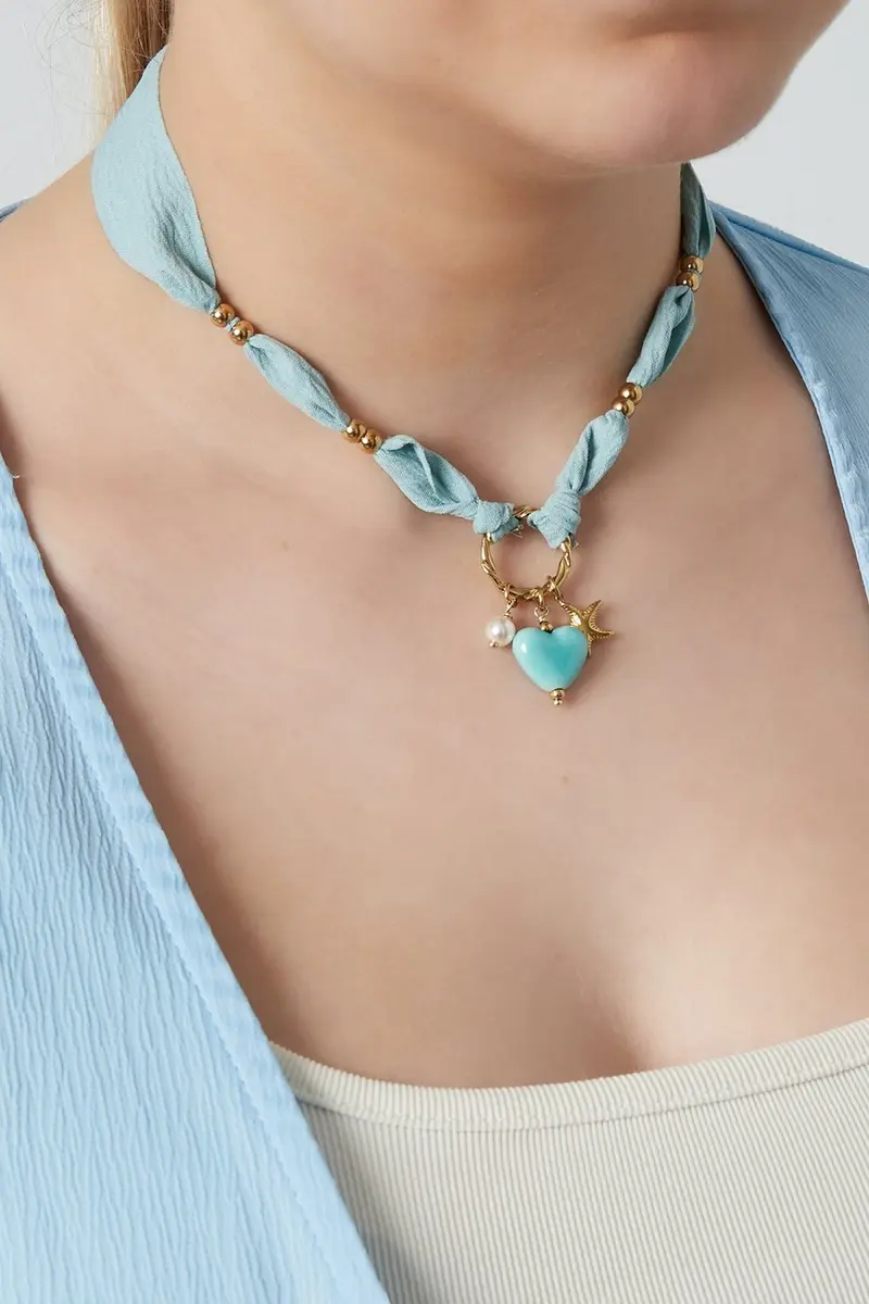 Bijoutheek Collier Bandana Stof Hart