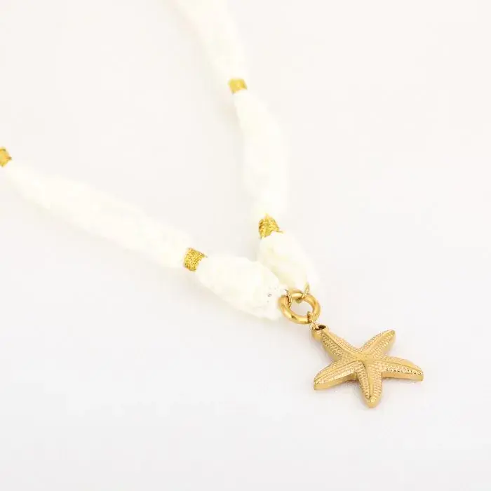 Bijoutheek Collier Bandana Stof Met Zeester