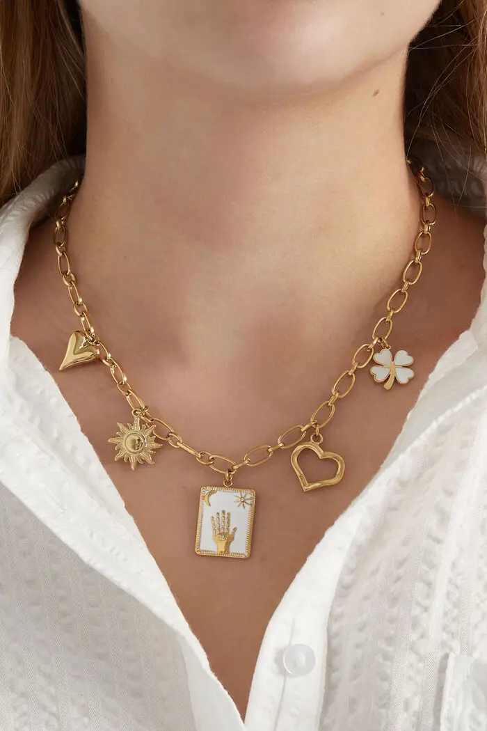 Bijoutheek Collier Bedels Magic Hand Wit