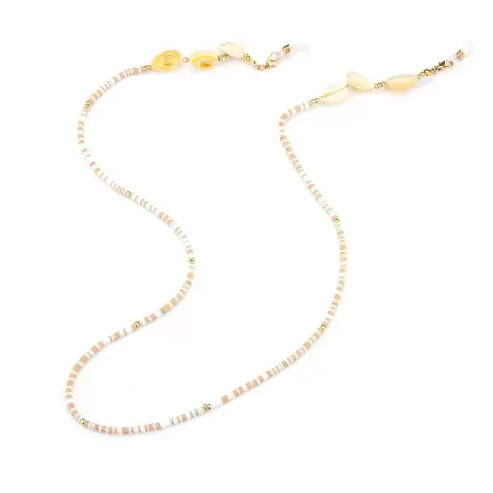 Bijoutheek Collier Brillenkoord Schelpen Wit