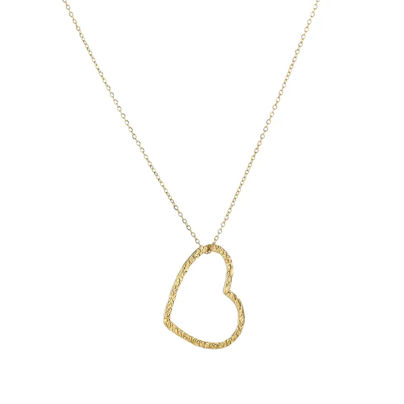 Bijoutheek Collier Gehamerd Hart Klein
