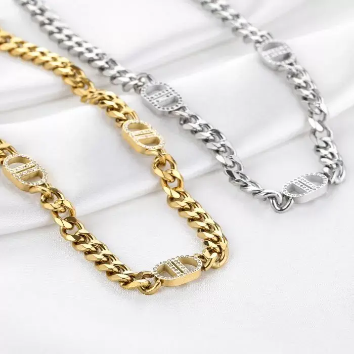 Bijoutheek Collier Goodlife Schakels Strass