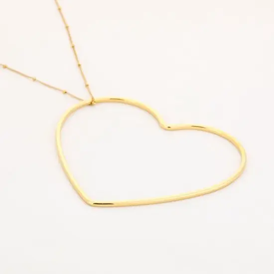 Bijoutheek Collier Groot Open Hart XL