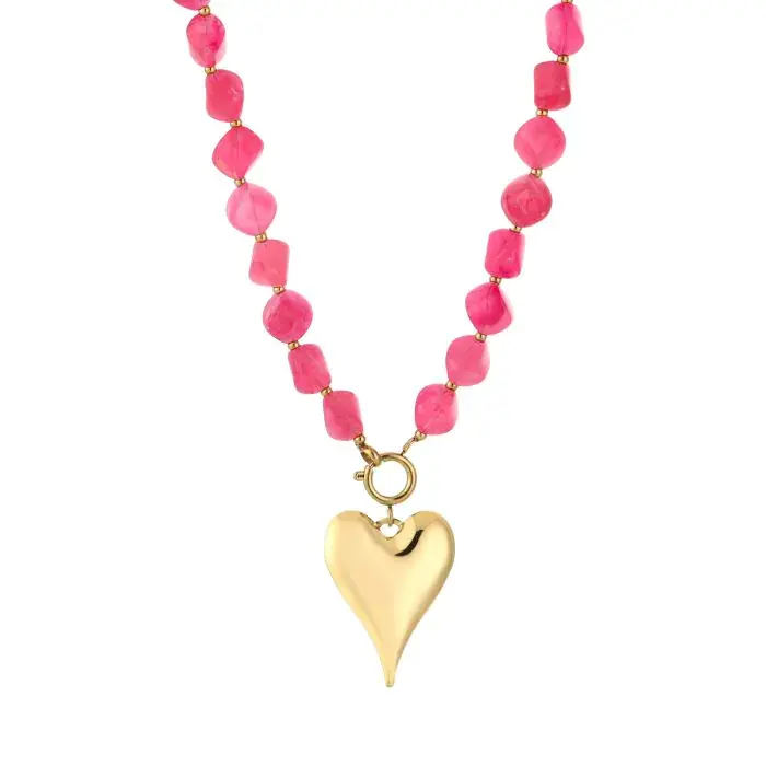 Bijoutheek Collier Grote Kralen Hart