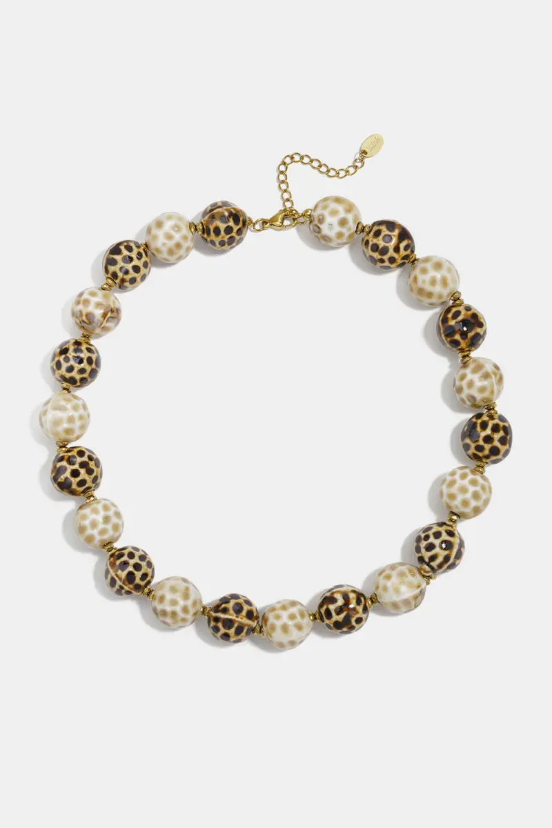 Bijoutheek Collier Keramiek Kralen Polka Dots