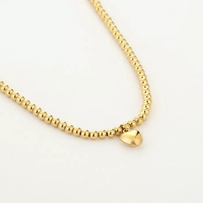 Bijoutheek Collier Klein Bel Hartje Balletjes