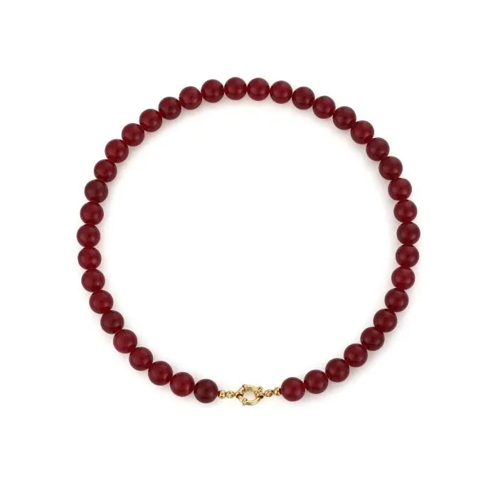 Bijoutheek Collier Kralen Stenen 10mm