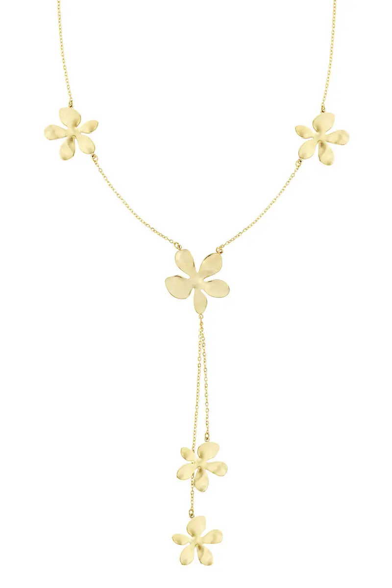 Bijoutheek Collier Lang Bloem Bedels