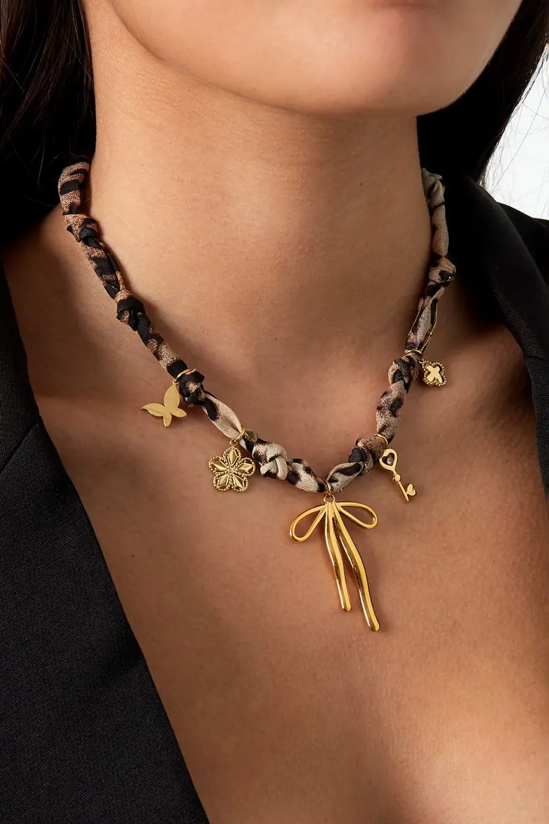 Bijoutheek Collier Panter Strik En Bedels
