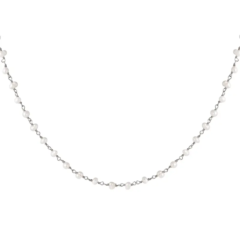 Bijoutheek Collier Parels Zilver