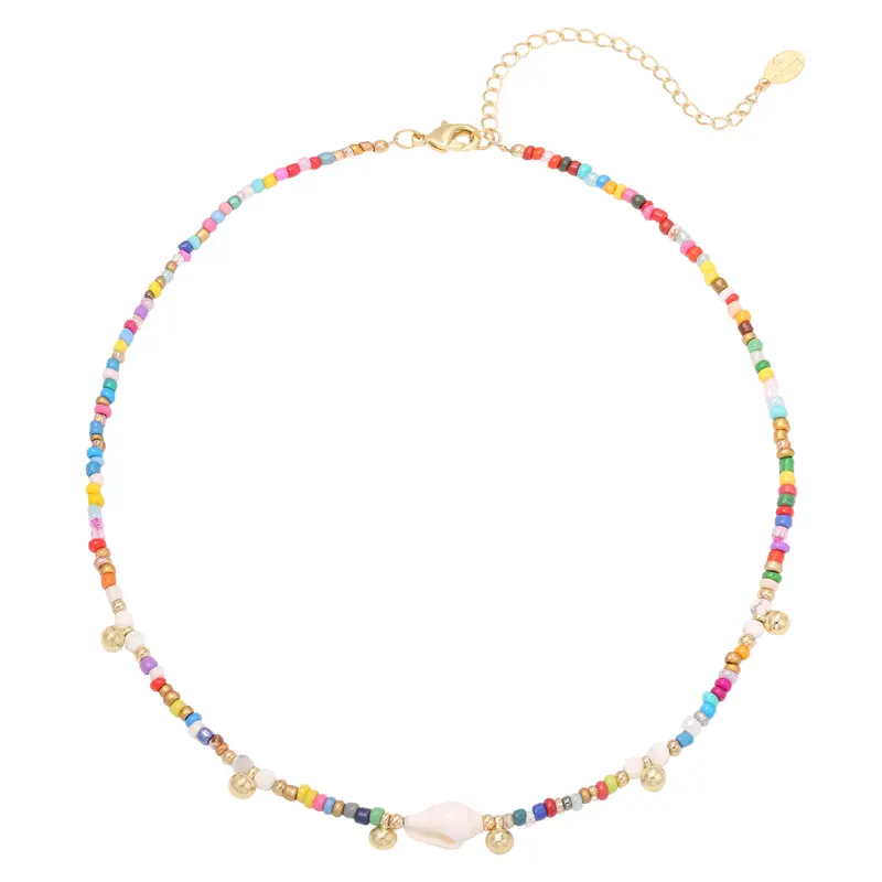 Bijoutheek Collier rainbow schelp multi