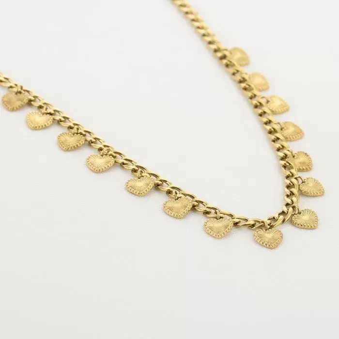Bijoutheek Collier schakels bedels stralen hartjes
