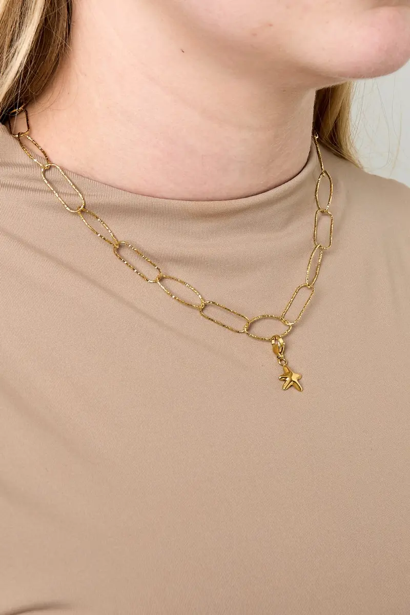 Bijoutheek Collier Schakels Geometrisch Bewerkt