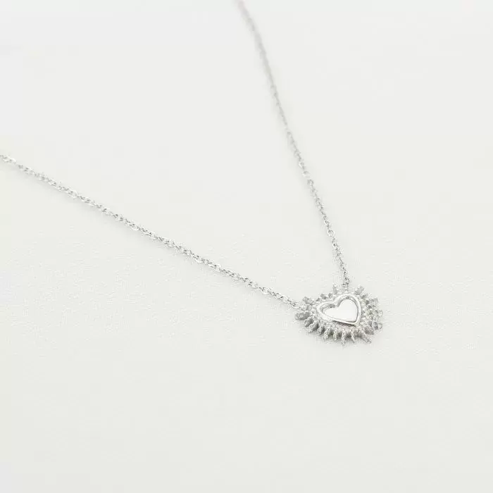 Bijoutheek Collier stralend hart parelmoer