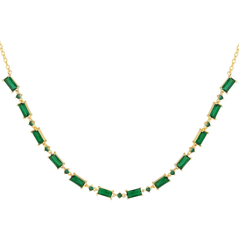 Bijoutheek Collier Vierkante Stenen