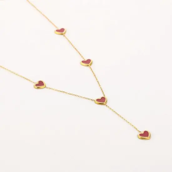 Bijoutheek Collier Y-Vorm Hart Plat