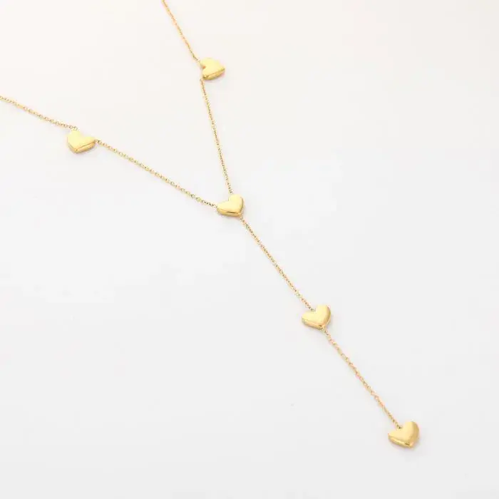Bijoutheek Collier Y-vorm Hartjes