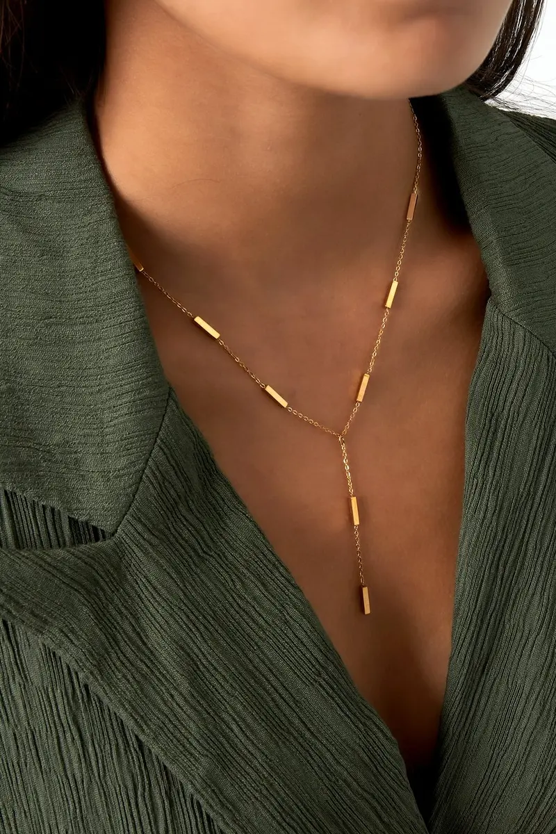 Bijoutheek Collier Y-vorm Square Bars