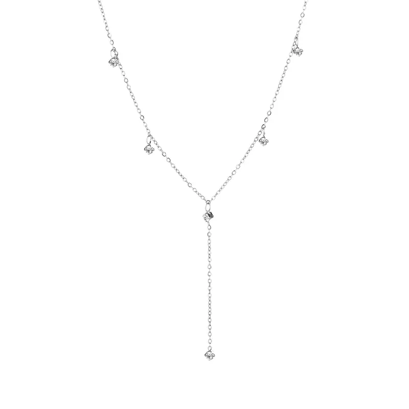 Bijoutheek Collier Y Witte Stenen