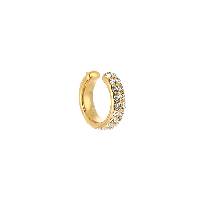 Bijoutheek Earcuff 2 Rijen Witte Stenen