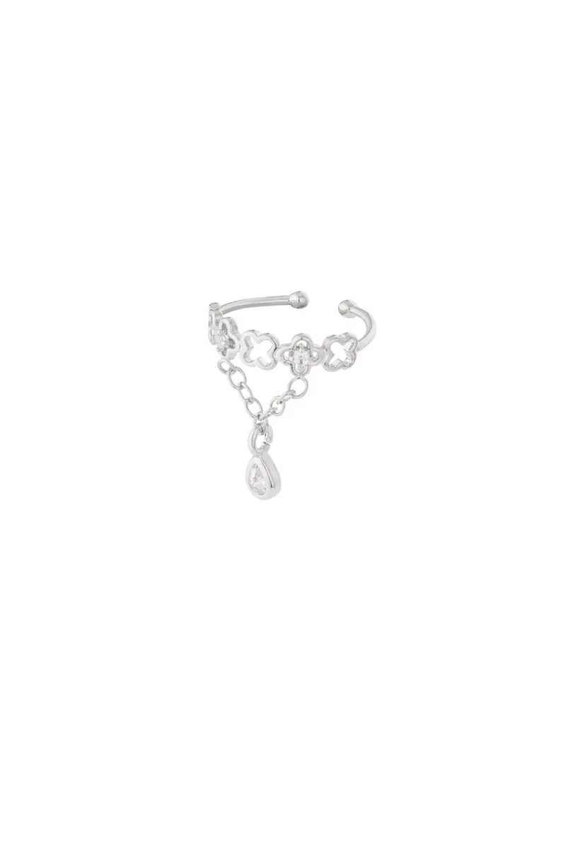Bijoutheek Earcuff Klavers Chain Steentje