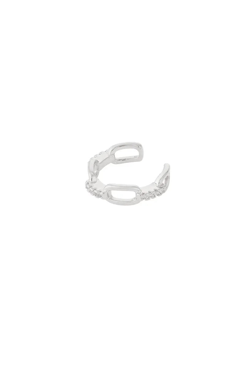 Bijoutheek Earcuff Schakel Ovaal Steentjes