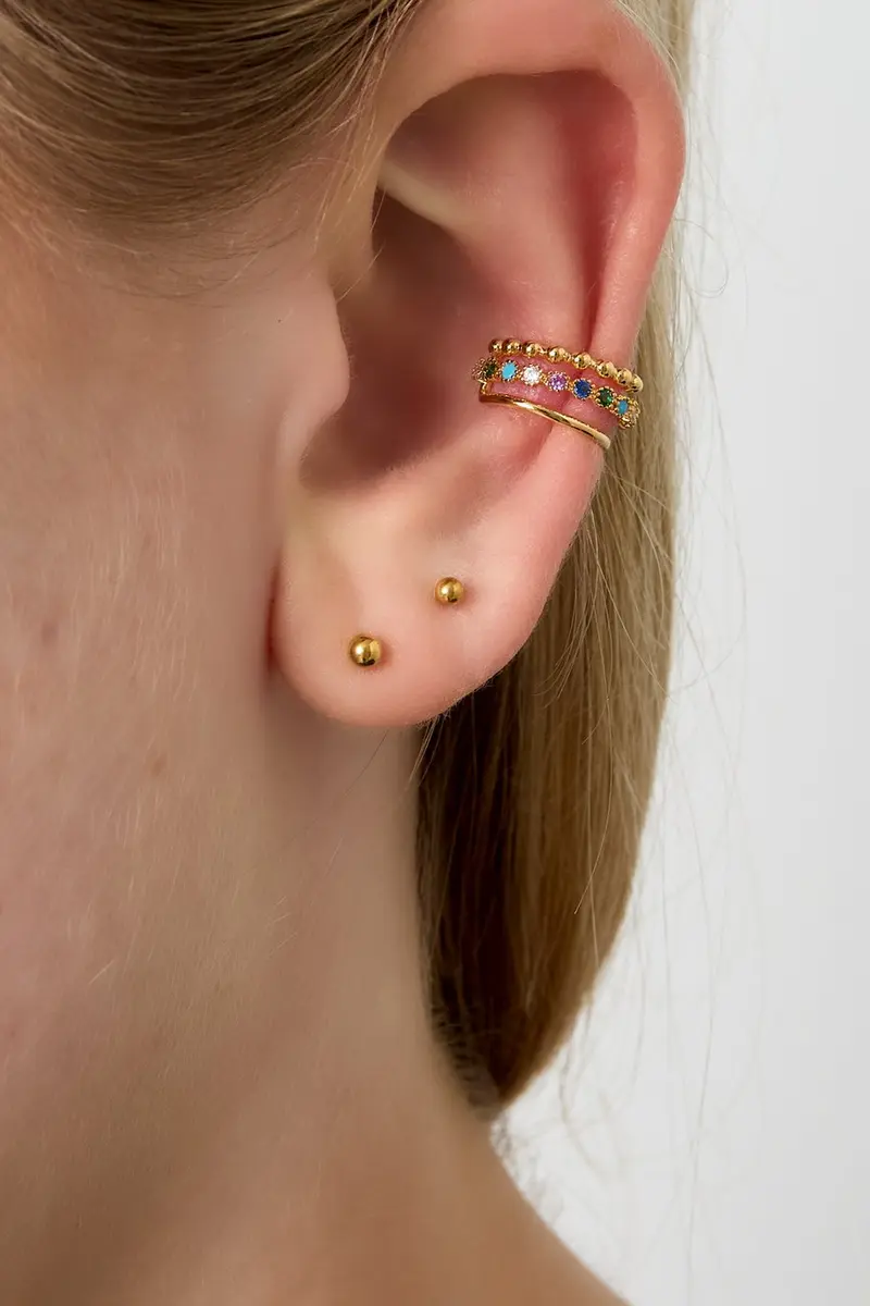 Bijoutheek Earcuff Trio Steentjes Multi