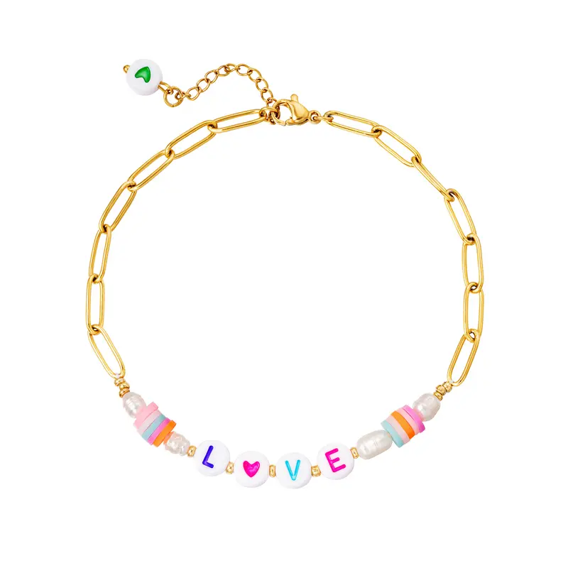 Bijoutheek Enkelbandje Love Goud