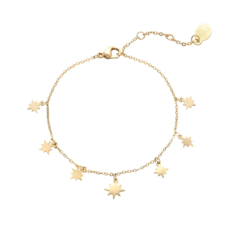 Bijoutheek enkelbandje morning star goud