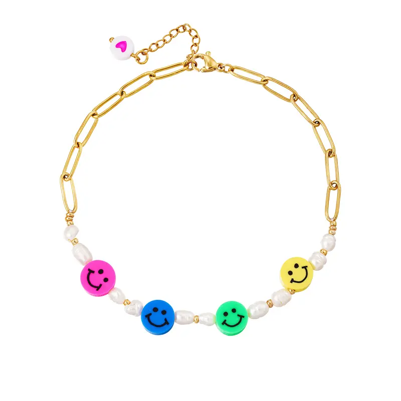 Bijoutheek Enkelbandje Smileys Goud