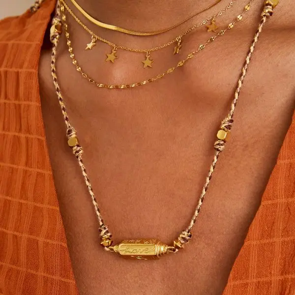 Bijoutheek Ketting Geluk Kraal Touw