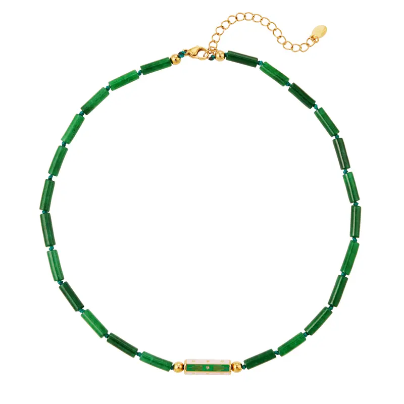 Bijoutheek Ketting Groene Kralen