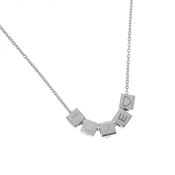 Bijoutheek Ketting love zilver