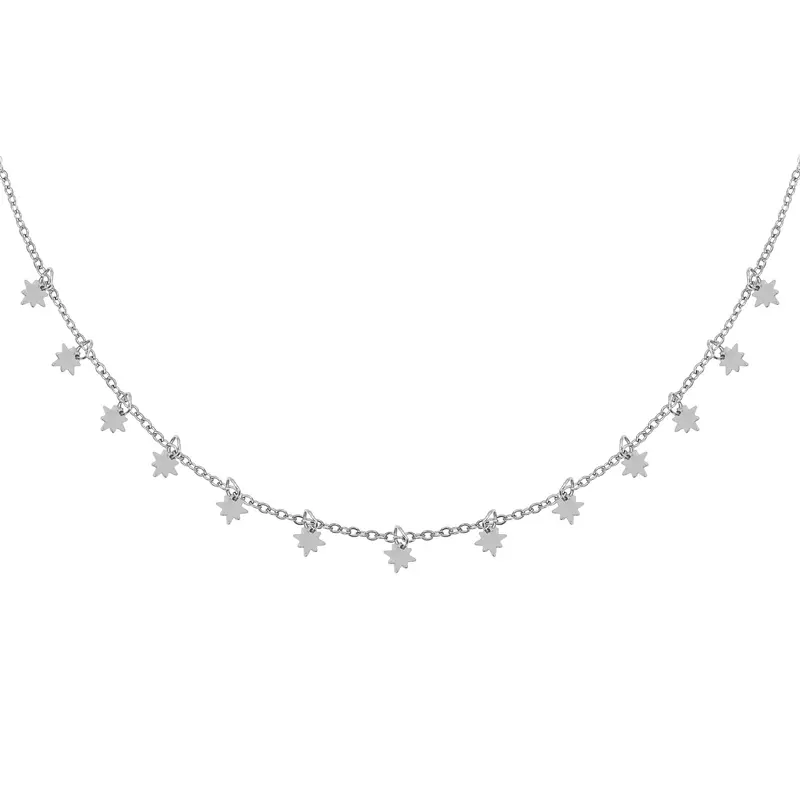 Bijoutheek Ketting mini morning star zilver